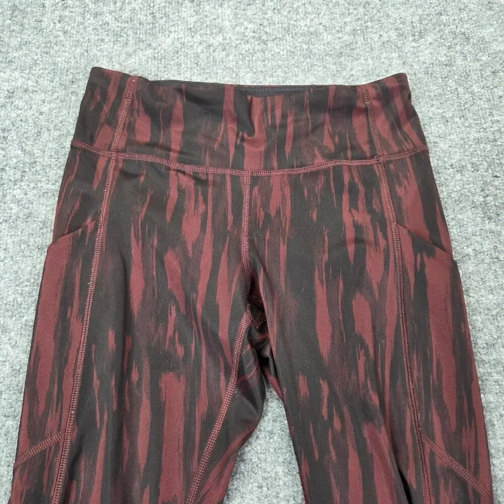 Lululemon Speed Tight IV Leggings Womens 4 Painted Animal Bordeaux Black Running